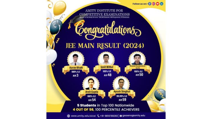 Amity Institute of Competitive Examinations (AICE) Celebrates Outstanding Performance in JEE Main 2024